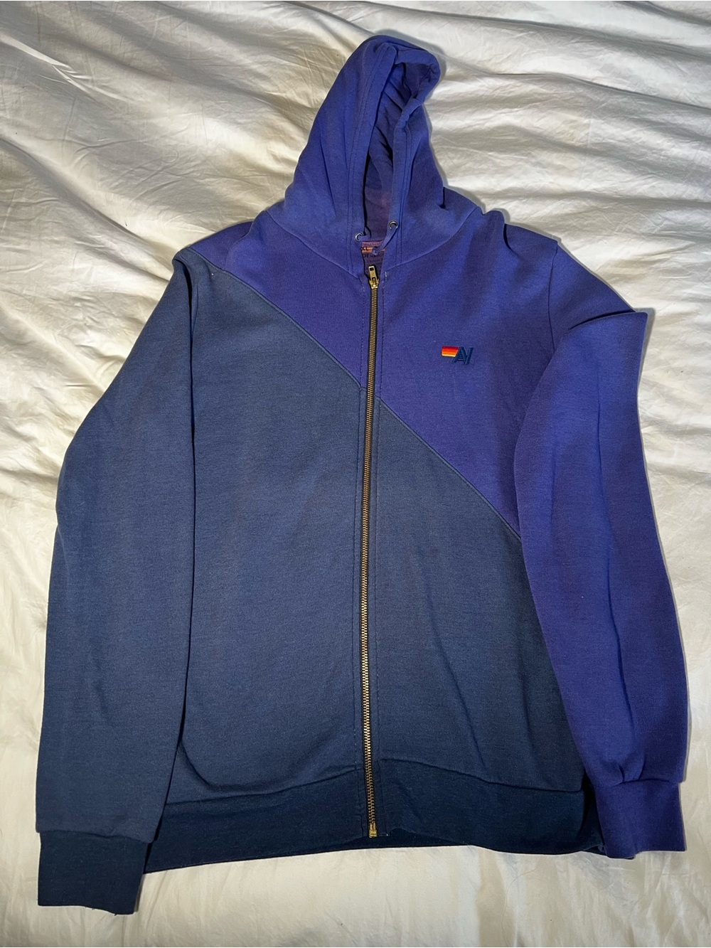 Aviator Nation Two-Tone Navy Zip Hoodie